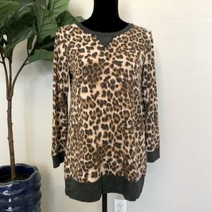 🌟NEW🌟 Lilypad Leopard Sweater with grey trim